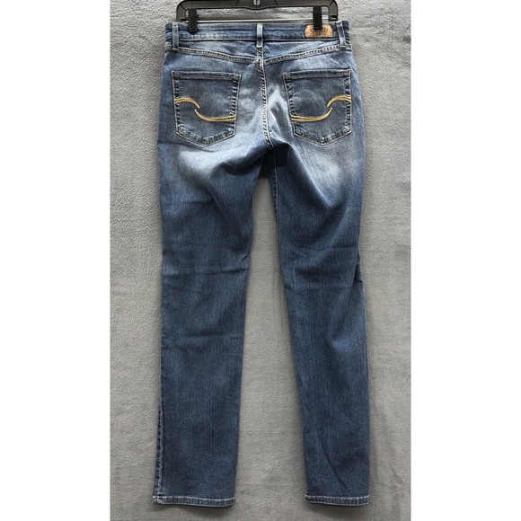 Signature Levi Strauss Womens Denim Jeans Modern Straight Size 10L Irregular - Picture 10 of 16